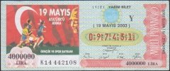 2003 19 MAYIS YARIM BİLET - Y SERİSİ