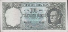 5.Emisyon 5.tertip 100 lira Z63 060353 Çok Temiz +