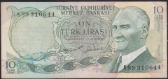 6.Emisyon 2.Tertip 10 Lira K89 310644 Çok Temiz +