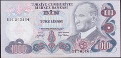 6.Emisyon 2.Tertip 1000 Lira E21 562164 Çilaltı