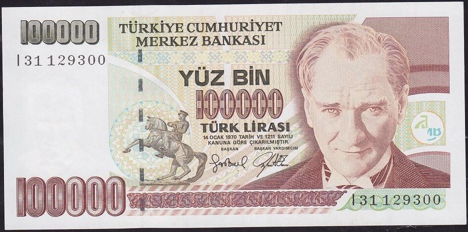 7.Emisyon 3.Tertip 100000 Lira I31 129300 Çil