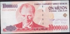 7.Emisyon 10000000 Lira D37 478801 Çok Çok Temiz+