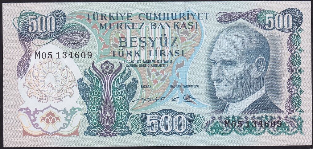 6.Emisyon 2.Tertip 500 Lira M05 134609 Çil
