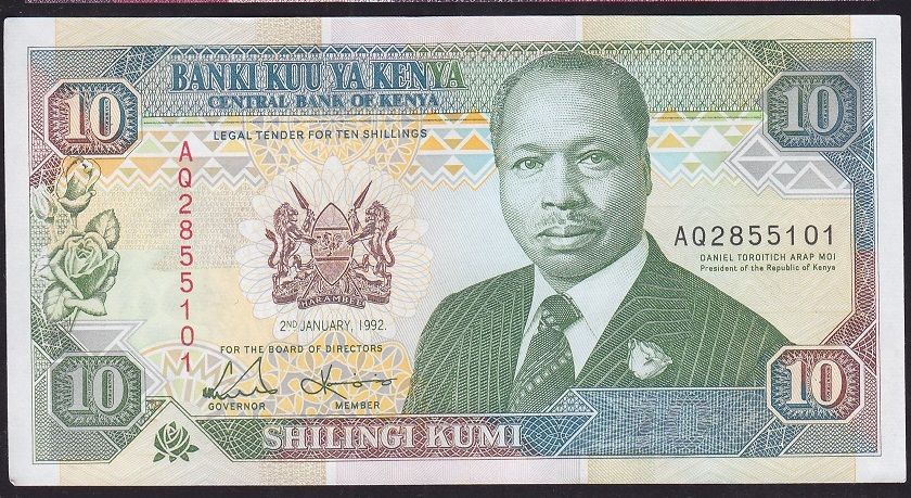 Kenya 10 Şiling 1992 Çil Pick 24d