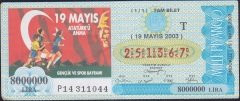 2003 19 MAYIS TAM BİLET - T SERİSİ