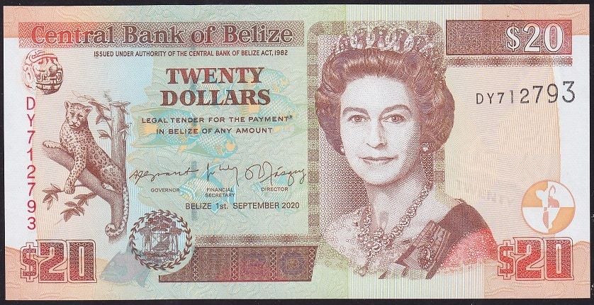 Belize 20 Dolar 2020 Çil Pick 69g