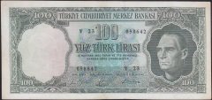 5.Emisyon 5.tertip 100 lira V23 058642 Çok Çok Temiz + ( Kısmi düzeltme var )