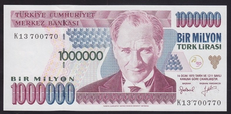 7.EMİSYON 2.TERTİP 1 000 000 LİRA K13 700770 ÇİLALTI ÇİL