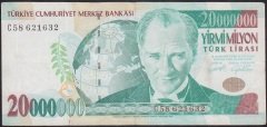 7.EMİSYON 20 000 000 LİRA C58 621632 ÇOK TEMİZ