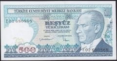 7.Emisyon 2.Tertip 500 Lira E02 680868 Çil