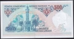 7.Emisyon 1.Tertip 500 Lira A68 187307 Çil