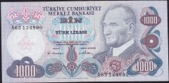 6.Emisyon 1.Tertip 1000 Lira A63 124890 Çok Çok Temiz+