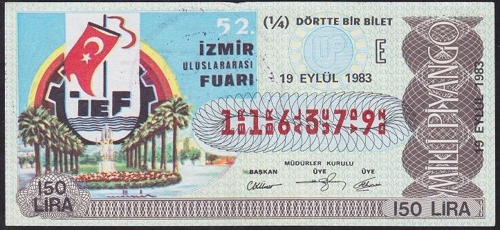 1983 19 Eylül Çeyrek Bilet - E Serisi