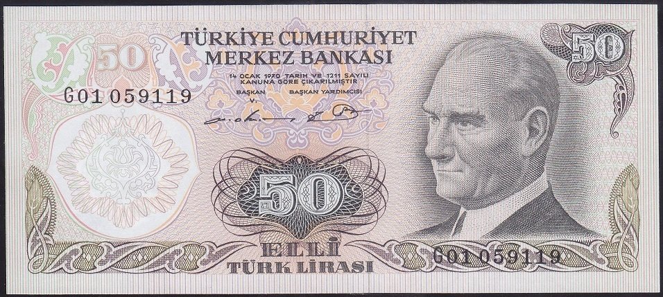 6.EMİSYON 1.TERTİP 50 LİRA G01 059119 ÇİLALTI ÇİL