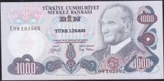 6.Emisyon 2.Tertip 1000 Lira E08 102565 Çil
