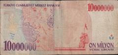 7.Emisyon 10 000 000 Lira B22 862276 Temiz