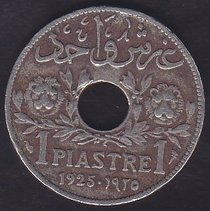 LÜBNAN 1 PIASTRE 1925