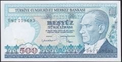 7.Emisyon 2.Tertip 500 Lira D82 759693 Çilaltı Çil