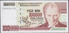 7.Emisyon 3.Tertip 100000 Lira I16 971121 Çilaltı Çil