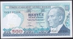 7.Emisyon 1.Tertip 500 Lira A68 187306 Çil