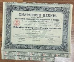 Hisse Senedi - Chargeurs Reunis 1921 ( 30 X 32,5 cm )