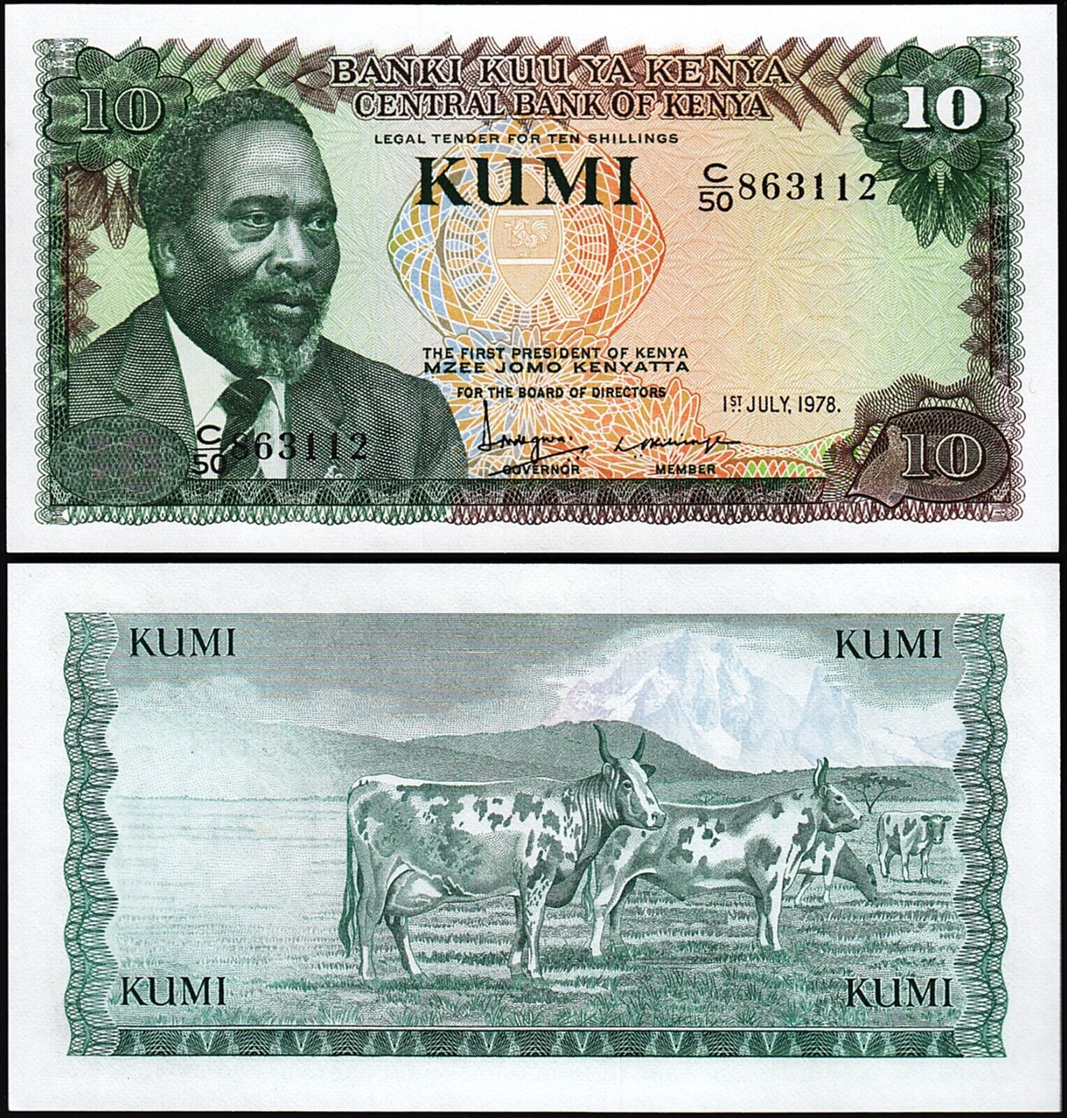 Kenya 10 Şiling 1978 Çil Pick 16