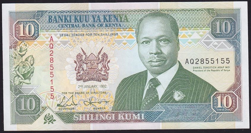 Kenya 10 Şiling 1992 Çil 2855155