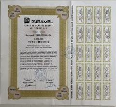 Duramel Hisse Senedi 1 Milyon Lira