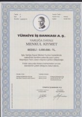 TÜRKİYE İŞ BANKASI MENKUL KIYMET 5 000 000 LİRA
