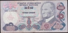6.Emisyon 1.Tertip 1000 Lira A61 132198 Temiz