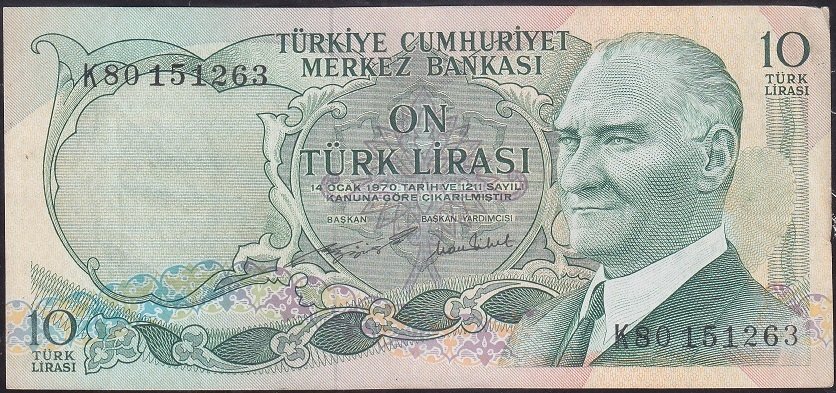 6.Emisyon 2.Tertip 10 Lira K80 151263 Ççt +