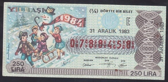 1983 31 ARALIK ÇEYREK BİLET E SERİSİ