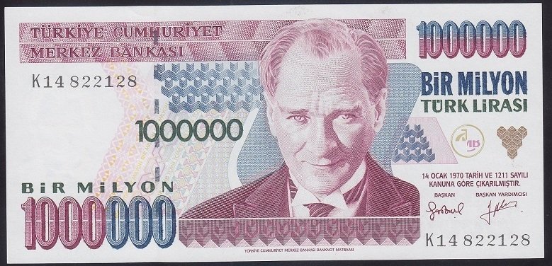 7.EMİSYON 2.TERTİP 1 000 000 LİRA K14 822128 ÇİLALTI ÇİL