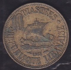LÜBNAN 10 PIASTRES 1955