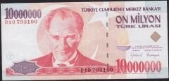 7.Emisyon 10000000 Lira D10 793100 Çok Çok Temiz+