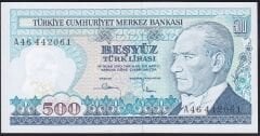 7.Emisyon 1.Tertip 500 Lira A46 442061 Çil