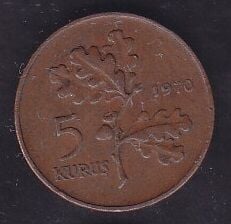 1970 Yılı 5 Kuruş