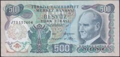 6.Emisyon 2.Tertip 500 Lira J73 157604 Çok Çok Temiz