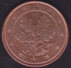 Avrupa 5 Euro Cent 2011 J Almanya