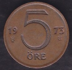 İsveç 5 Öre 1973