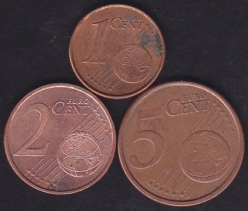 Avrupa 1-2-5 Euro Cent Lotu ( İspanya )
