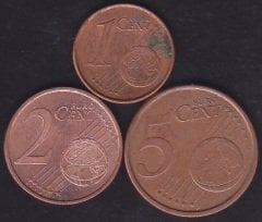 Avrupa 1-2-5 Euro Cent Lotu ( İspanya )