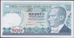 7.Emisyon 2.Tertip 500 Lira E14 507345 Çilaltı