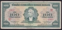 4.EMİSYON 100 LİRA K2 12473 PERFORE DELİKLİ