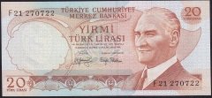6.Emisyon 3.Tertip 20 Lira F21 270722 Çilaltı Çil