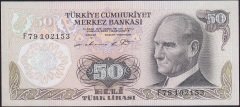 6.Emisyon 1.Tertip 50 Lira F79 102153 Çilaltı