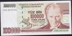 7.Emisyon 3.Tertip 100000 Lira I06 363570 Çil