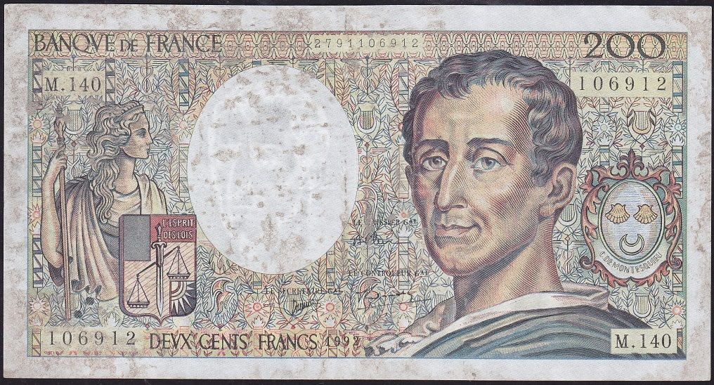 Fransa 200 Frank 1992 Çok Temiz