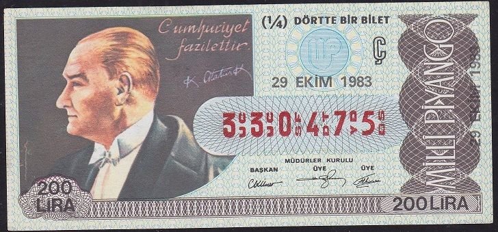 1983 29 Ekim Çeyrek Bilet - Ç Serisi