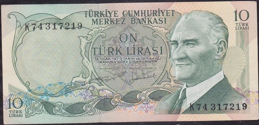 6.Emisyon 2.Tertip 10 Lira K74 317219 Çilaltı